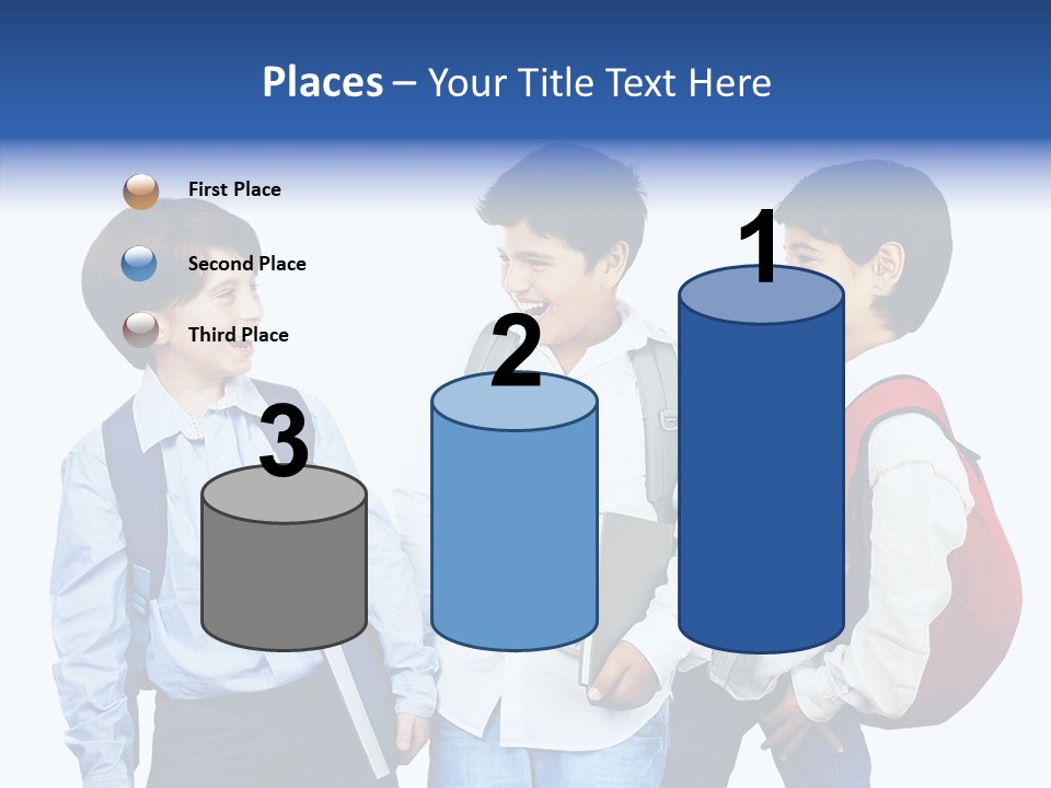 Laughing Schoolboy Isolated PowerPoint Template