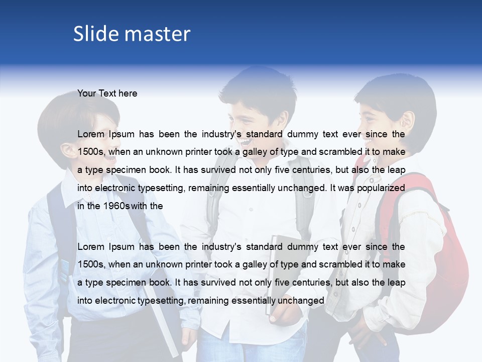 Laughing Schoolboy Isolated PowerPoint Template