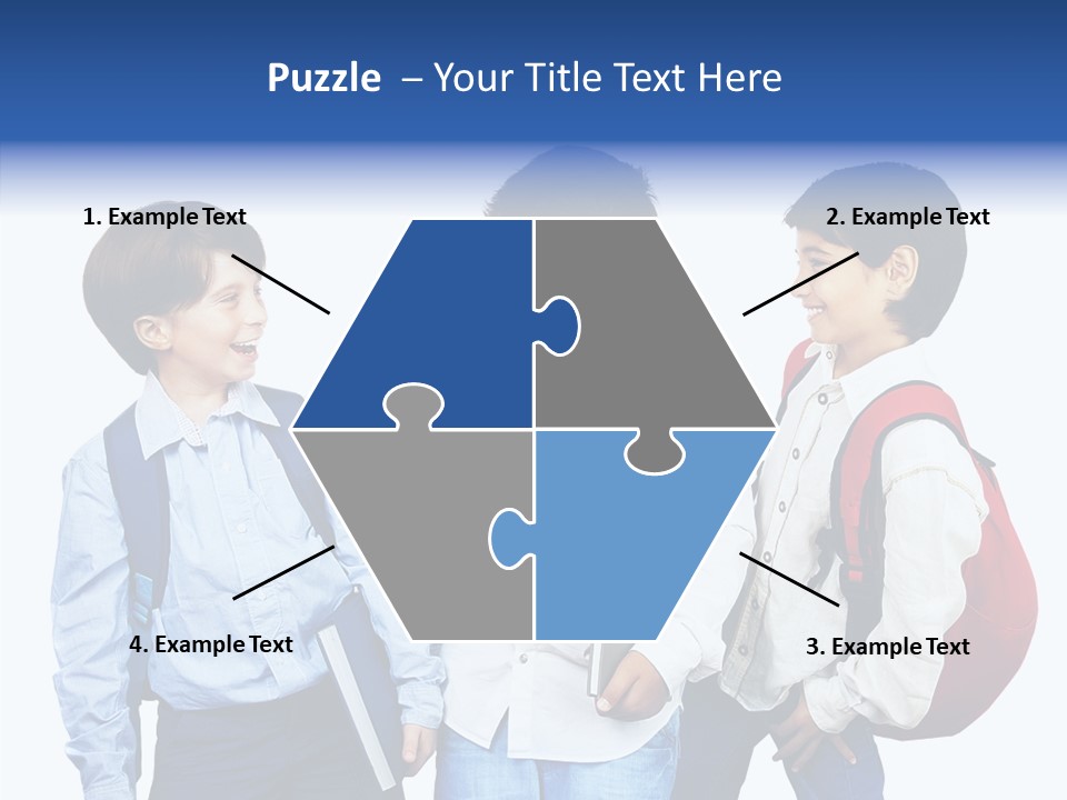 Laughing Schoolboy Isolated PowerPoint Template