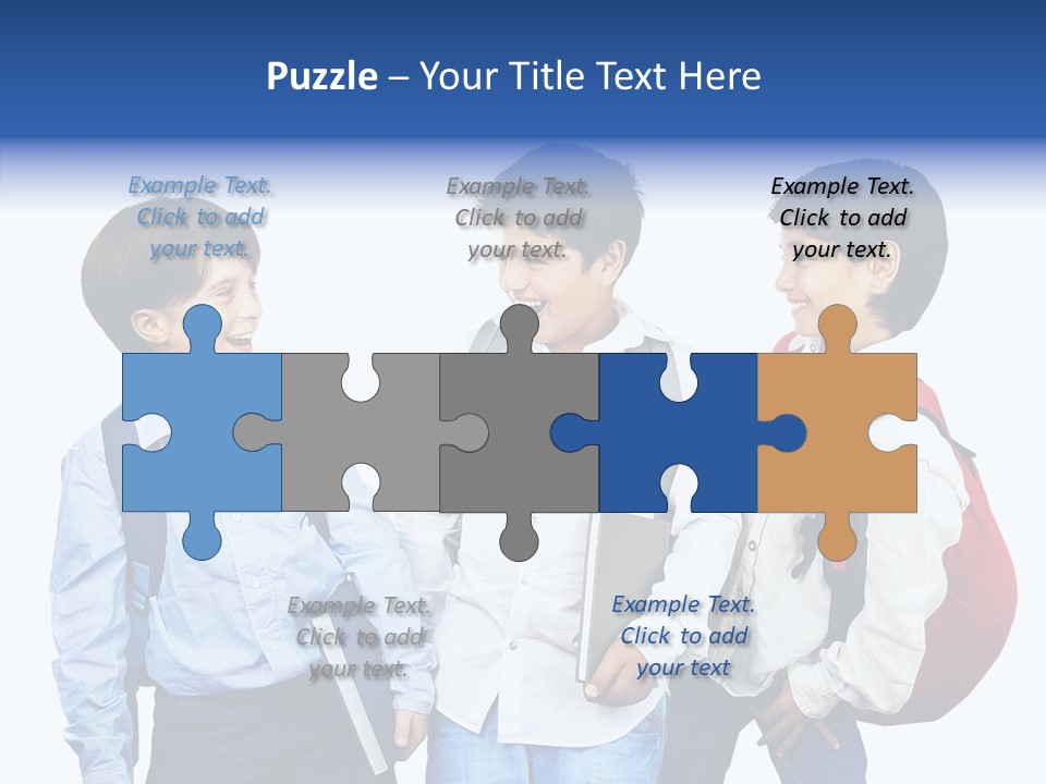 Laughing Schoolboy Isolated PowerPoint Template