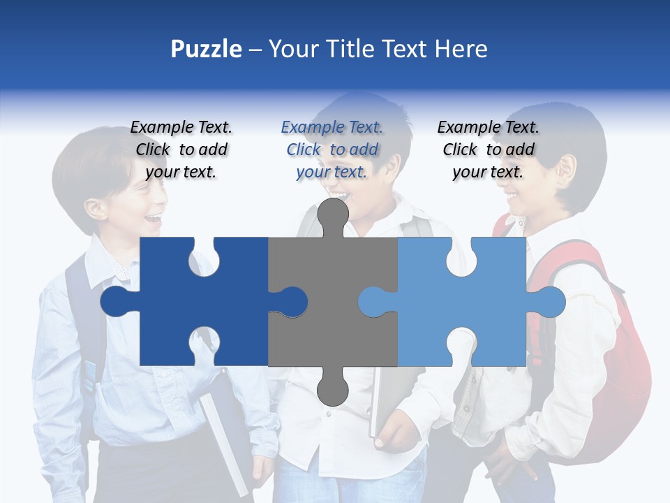 Laughing Schoolboy Isolated PowerPoint Template