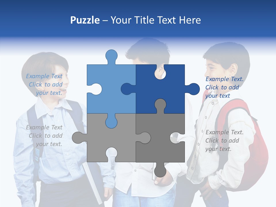 Laughing Schoolboy Isolated PowerPoint Template