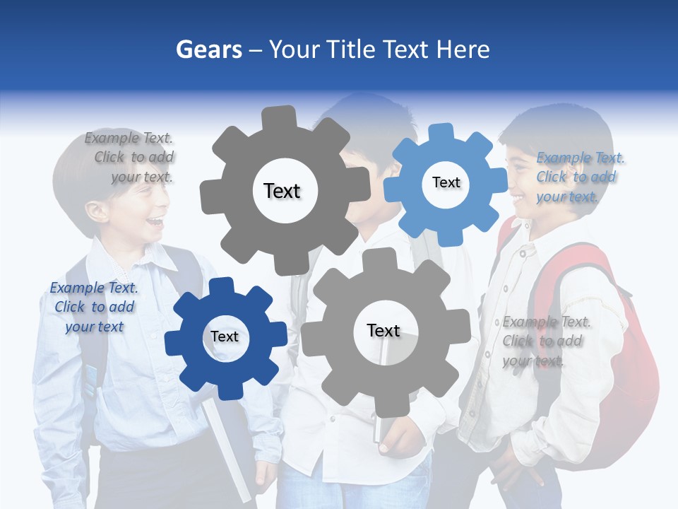 Laughing Schoolboy Isolated PowerPoint Template