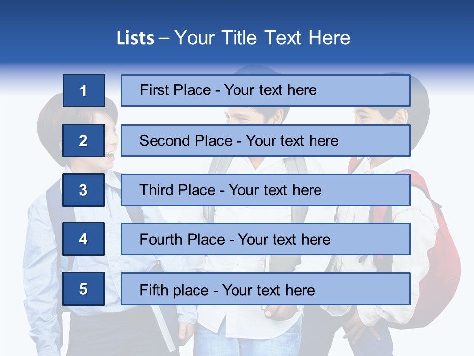 Laughing Schoolboy Isolated PowerPoint Template