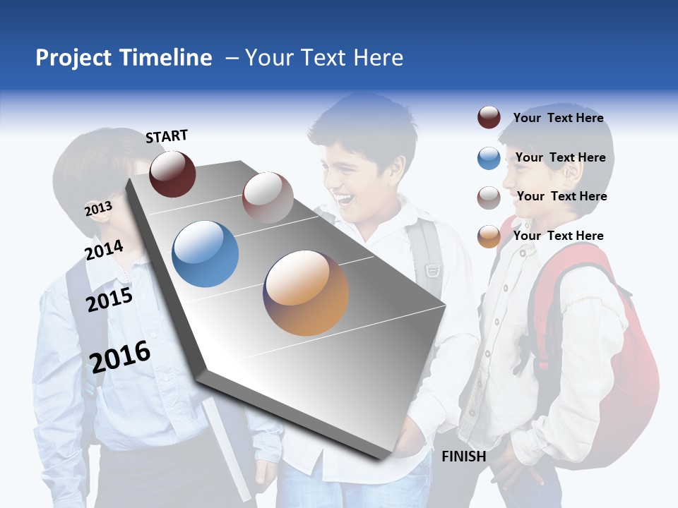 Laughing Schoolboy Isolated PowerPoint Template