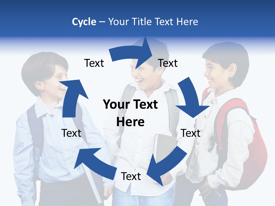 Laughing Schoolboy Isolated PowerPoint Template