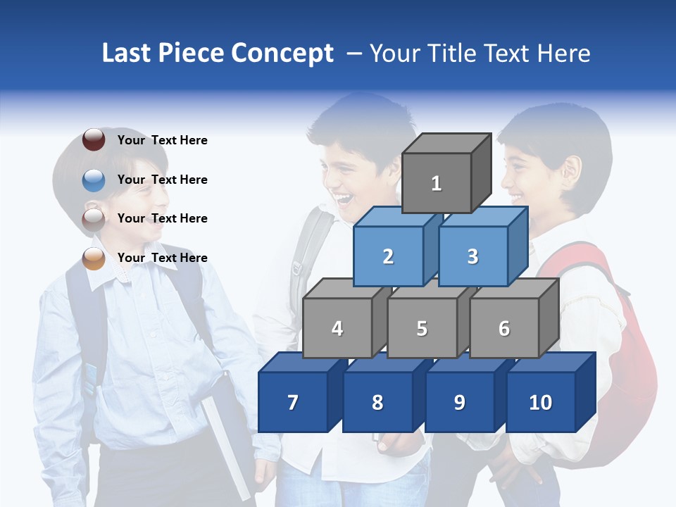 Laughing Schoolboy Isolated PowerPoint Template