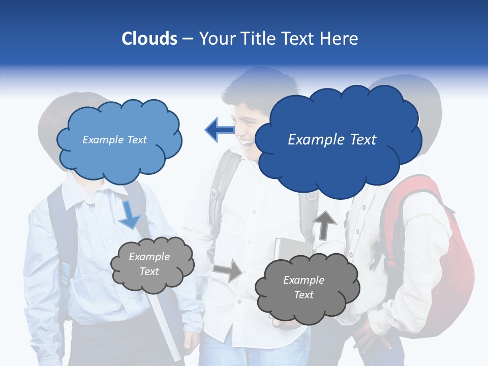 Laughing Schoolboy Isolated PowerPoint Template