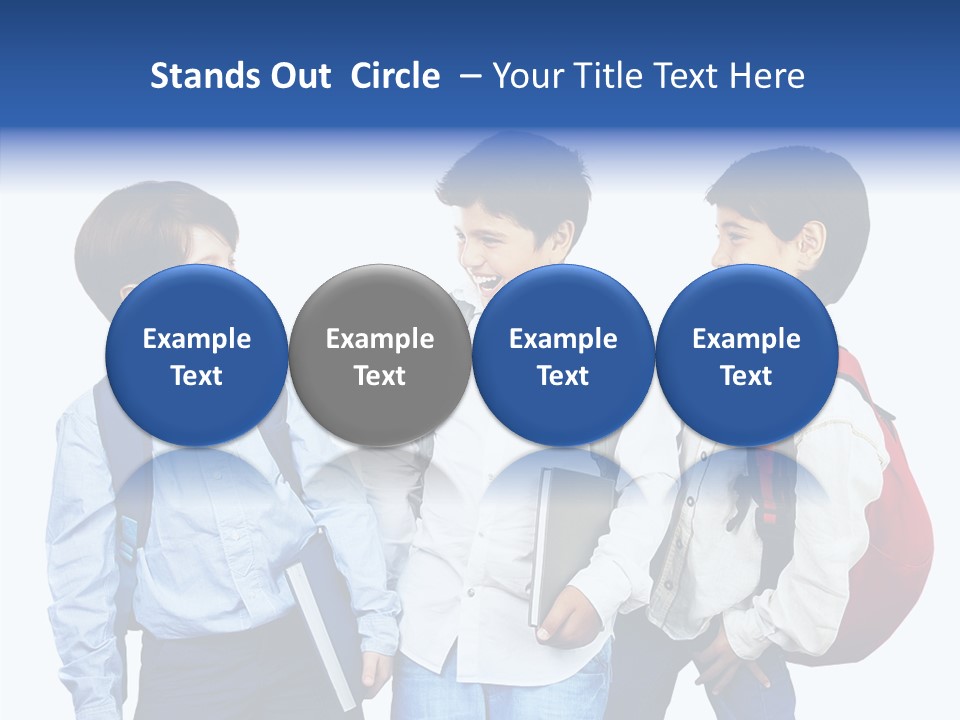 Laughing Schoolboy Isolated PowerPoint Template