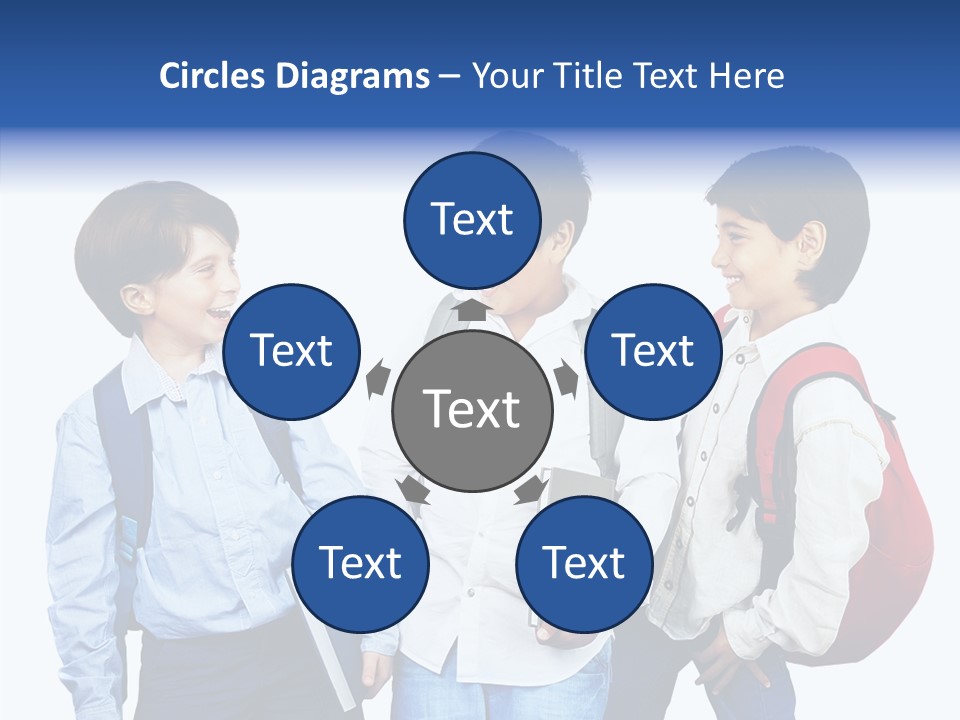 Laughing Schoolboy Isolated PowerPoint Template