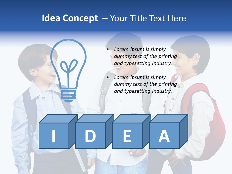 Laughing Schoolboy Isolated PowerPoint Template