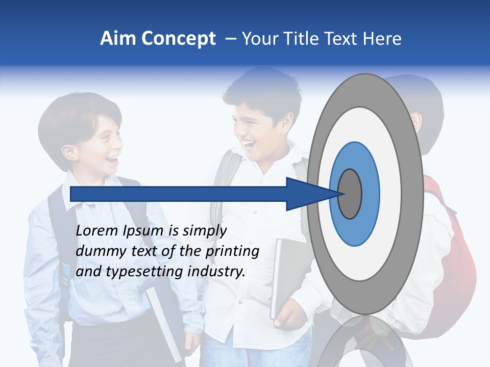 Laughing Schoolboy Isolated PowerPoint Template