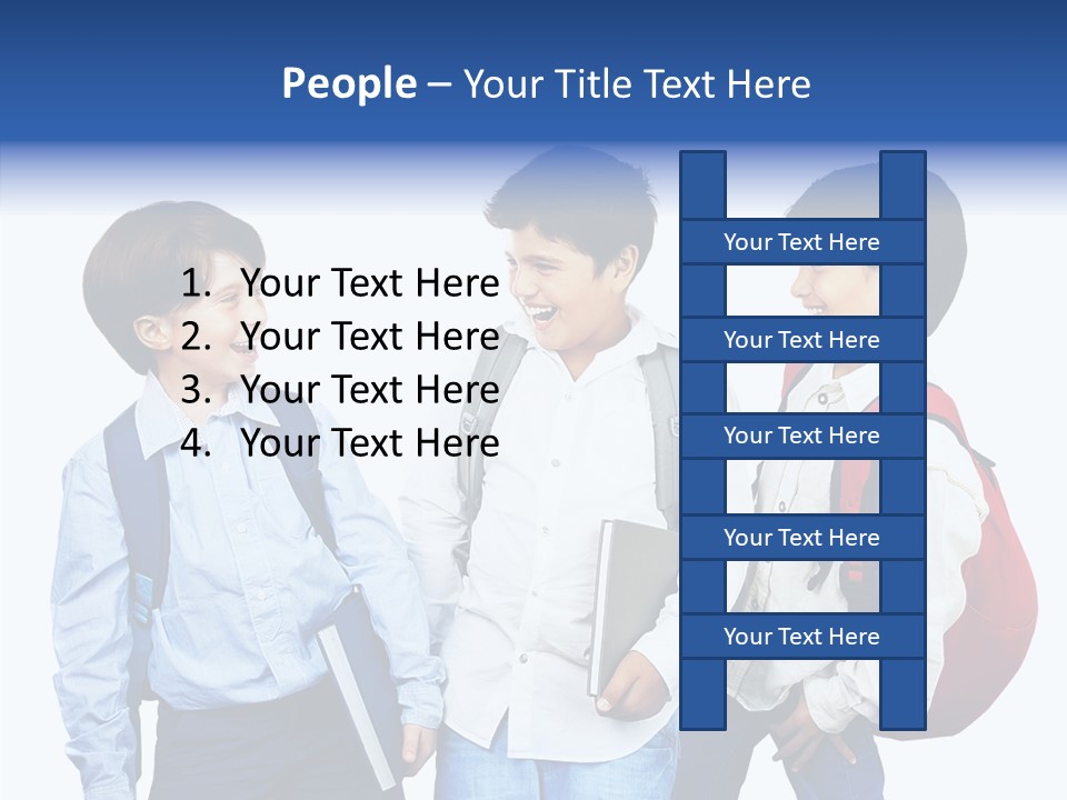 Laughing Schoolboy Isolated PowerPoint Template