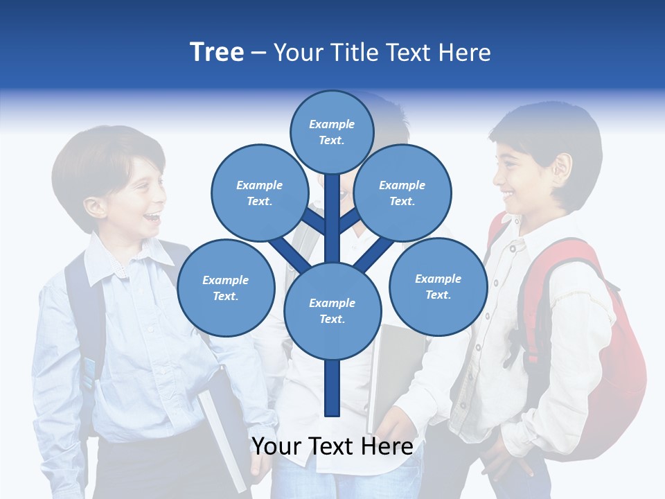 Laughing Schoolboy Isolated PowerPoint Template