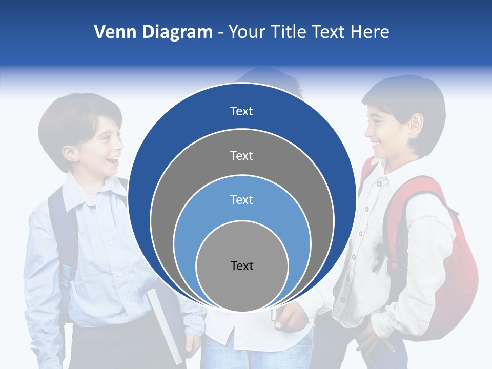 Laughing Schoolboy Isolated PowerPoint Template
