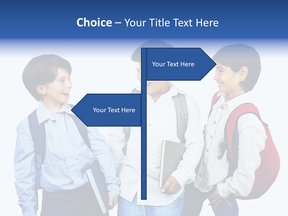 Laughing Schoolboy Isolated PowerPoint Template
