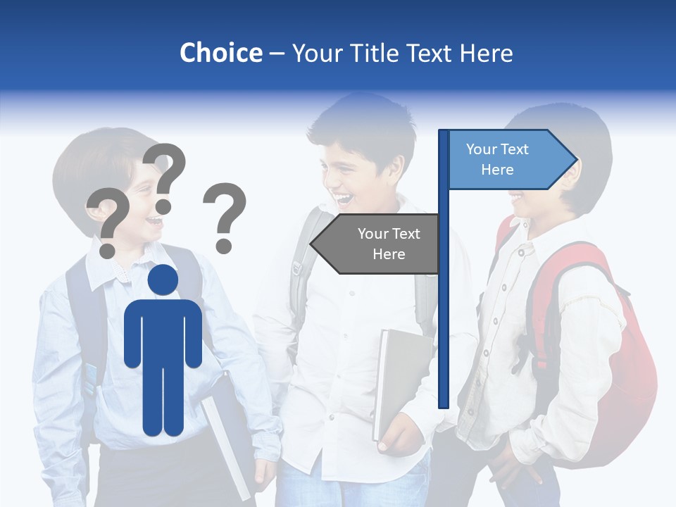 Laughing Schoolboy Isolated PowerPoint Template