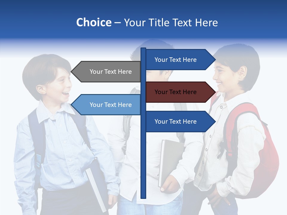 Laughing Schoolboy Isolated PowerPoint Template