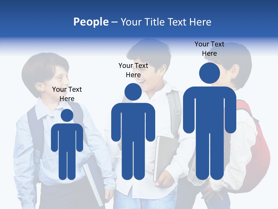 Laughing Schoolboy Isolated PowerPoint Template