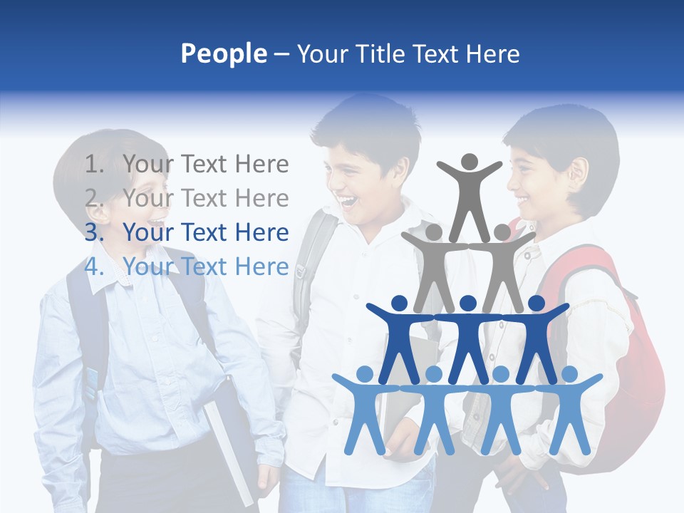 Laughing Schoolboy Isolated PowerPoint Template