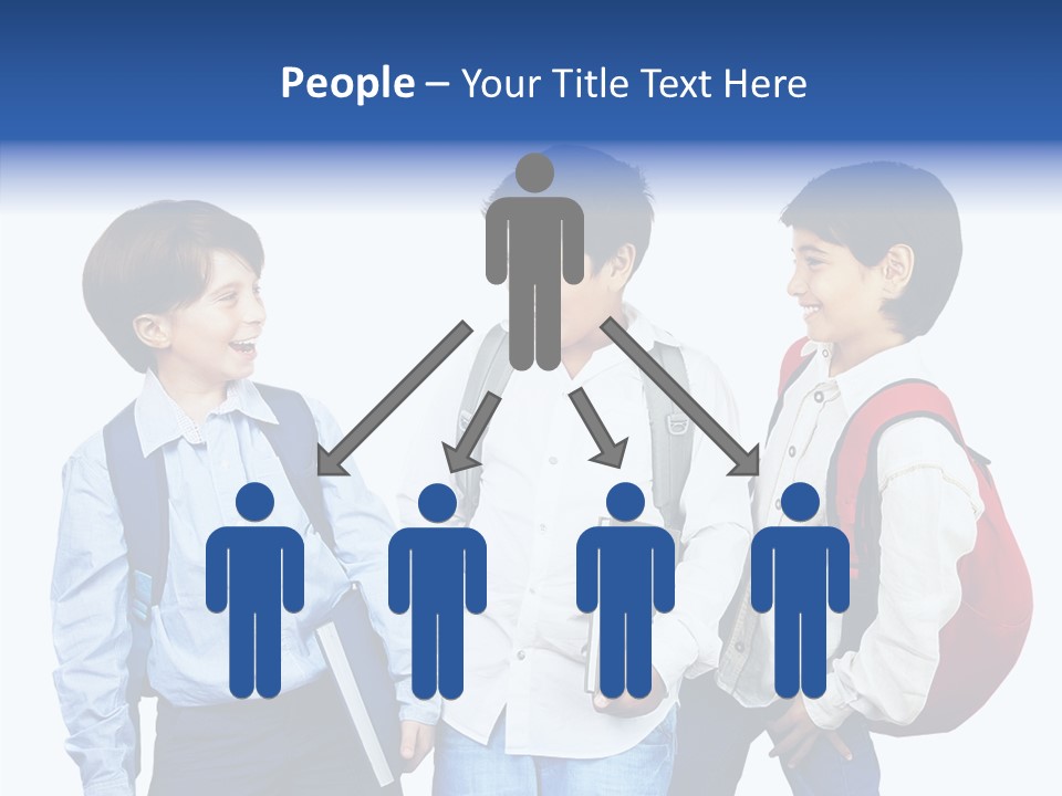 Laughing Schoolboy Isolated PowerPoint Template