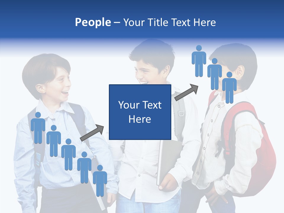 Laughing Schoolboy Isolated PowerPoint Template