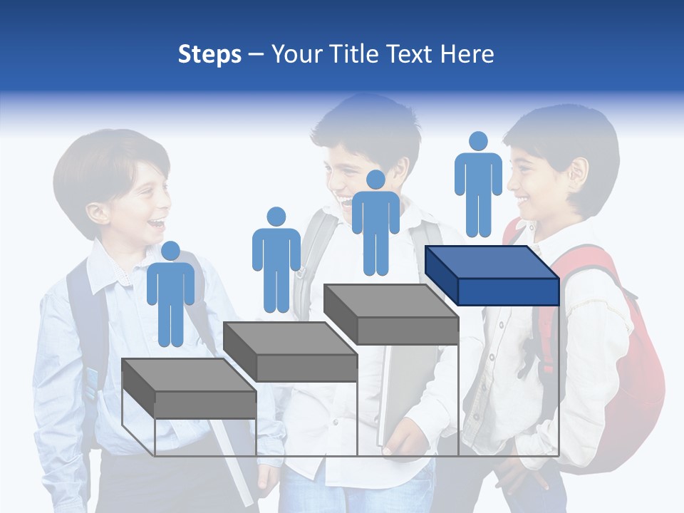 Laughing Schoolboy Isolated PowerPoint Template