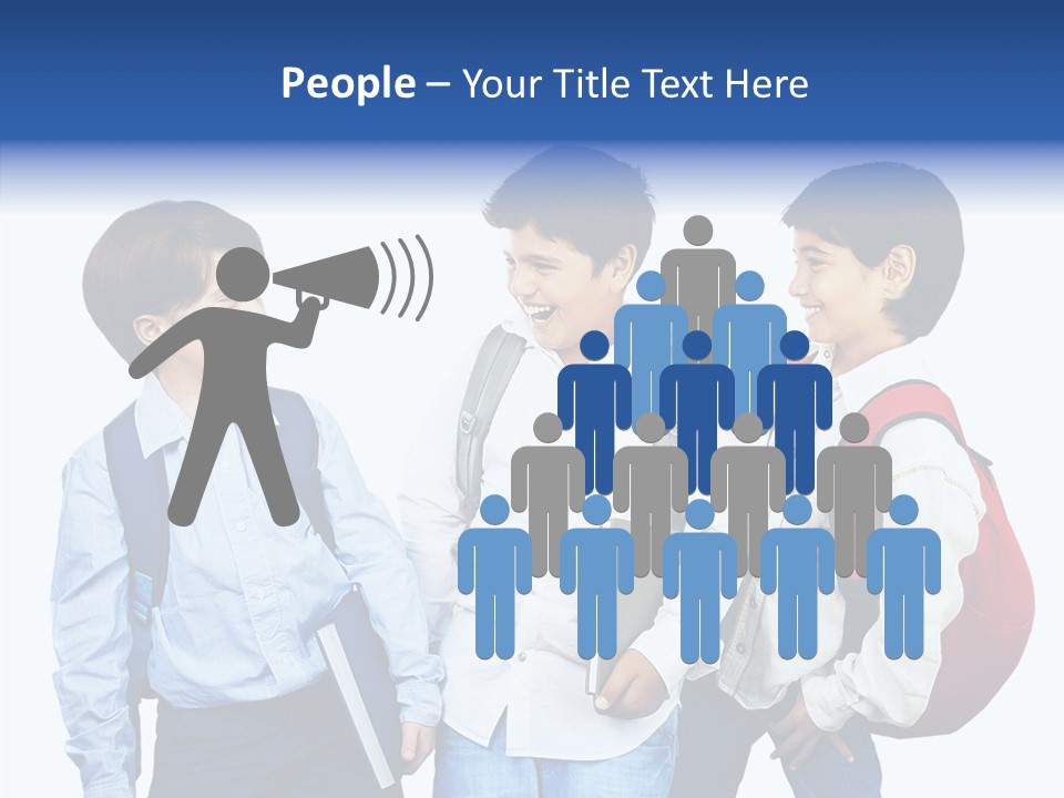 Laughing Schoolboy Isolated PowerPoint Template