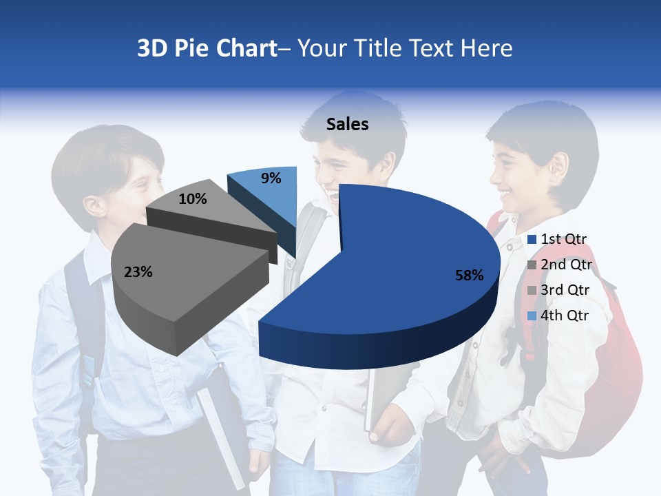 Laughing Schoolboy Isolated PowerPoint Template