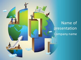 Global Company Walking PowerPoint Template