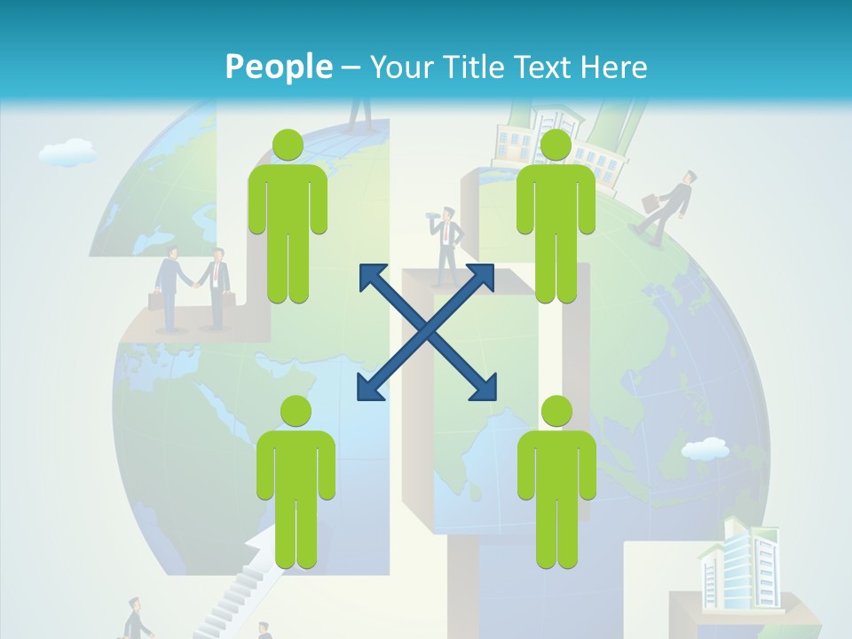 Global Company Walking PowerPoint Template