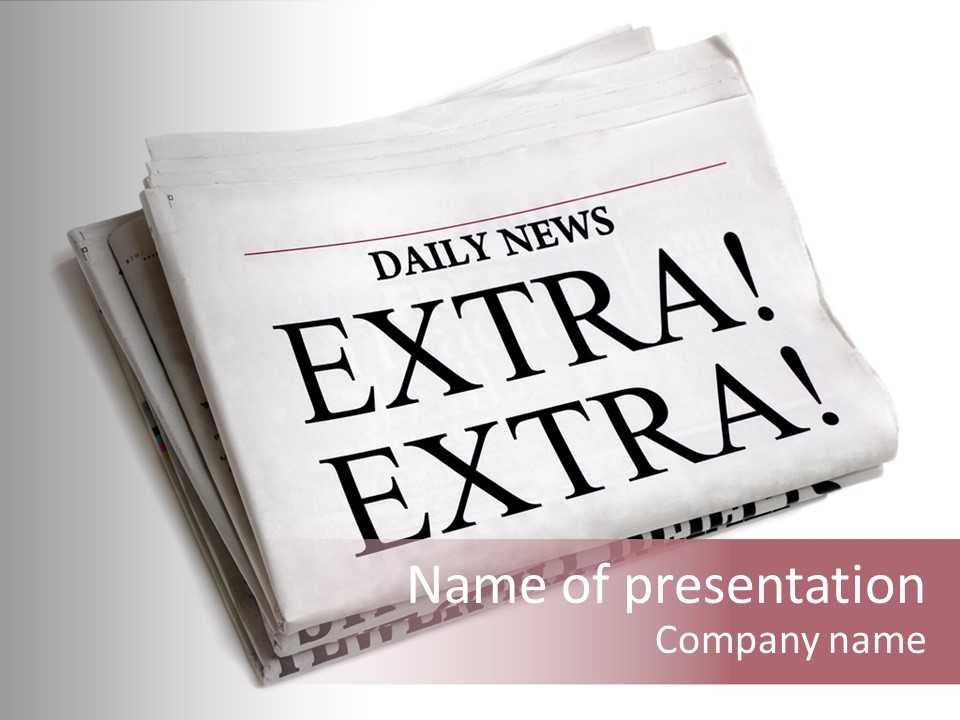 News Broadsheet White Background PowerPoint Template