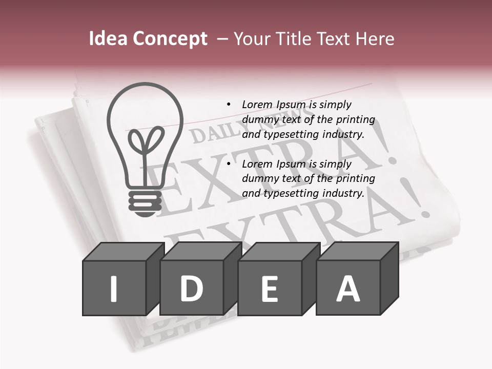 News Broadsheet White Background PowerPoint Template