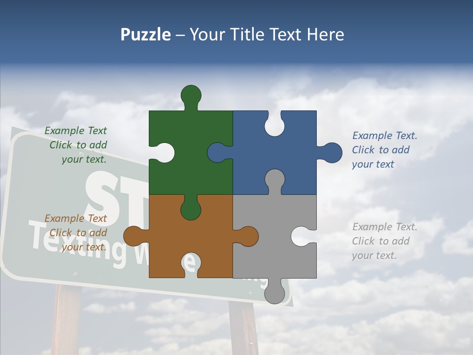 Conceptual Road Sign Practice PowerPoint Template