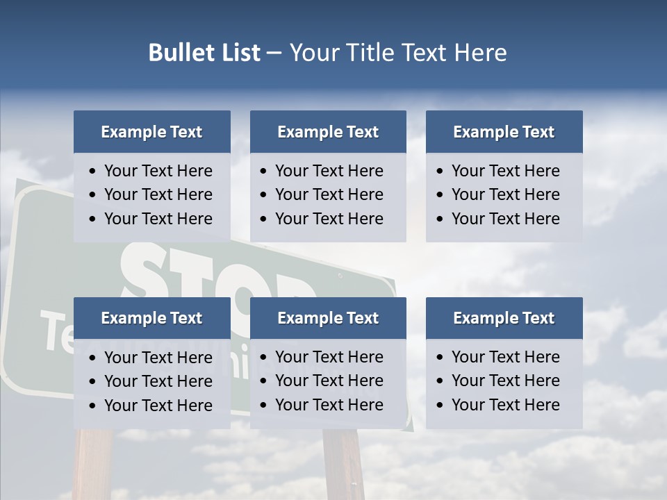 Conceptual Road Sign Practice PowerPoint Template