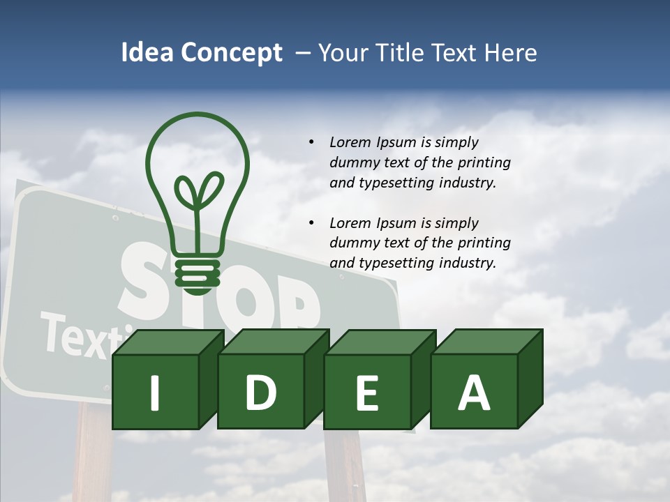 Conceptual Road Sign Practice PowerPoint Template