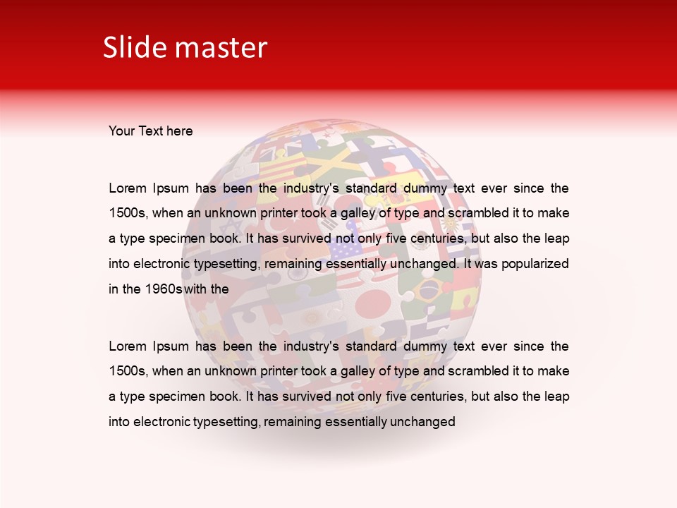 Flags Language Ball PowerPoint Template