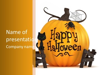 Cat Kid Halloween PowerPoint Template