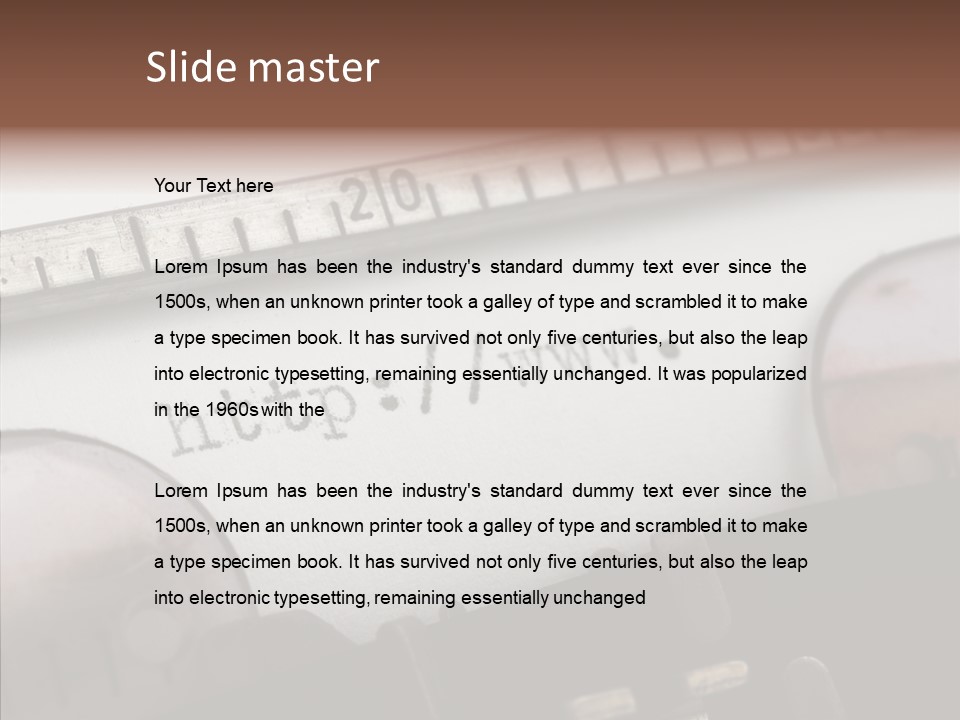 A Close Up Of A Typewriter With A Ruler PowerPoint Template