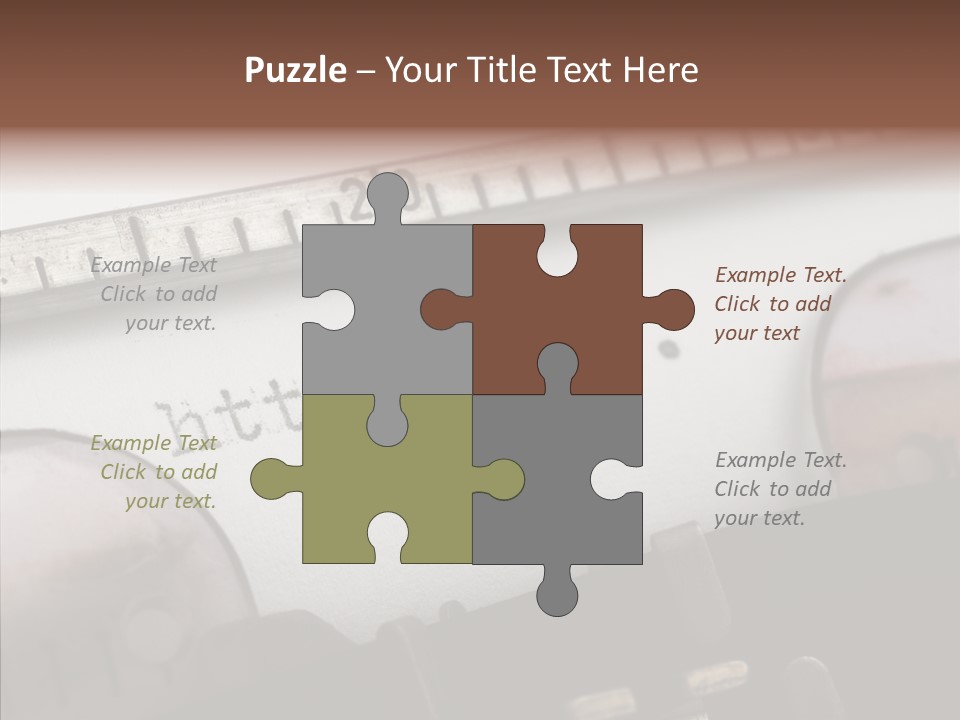 A Close Up Of A Typewriter With A Ruler PowerPoint Template