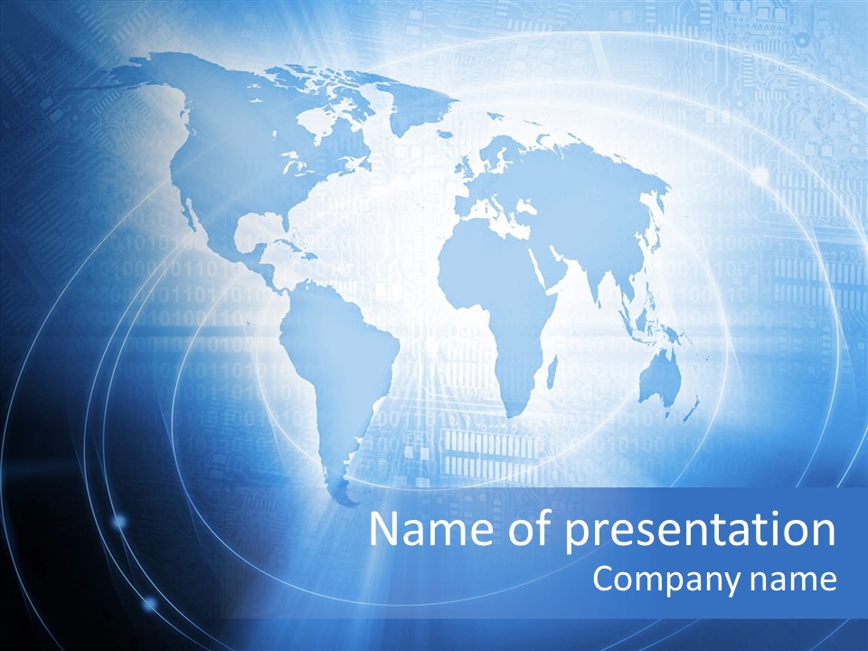 Connection Blue Design PowerPoint Template