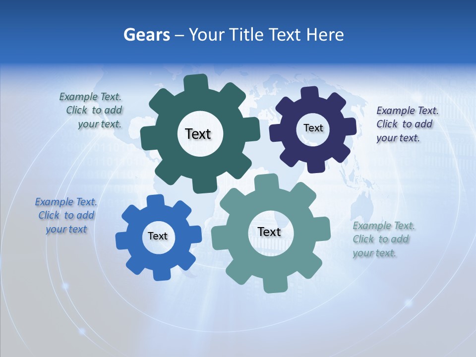 Connection Blue Design PowerPoint Template