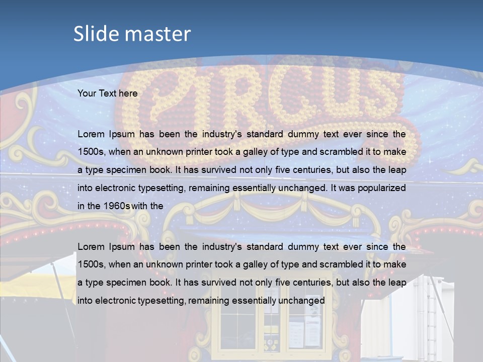 A Circus Tent With A Blue Sky In The Background PowerPoint Template