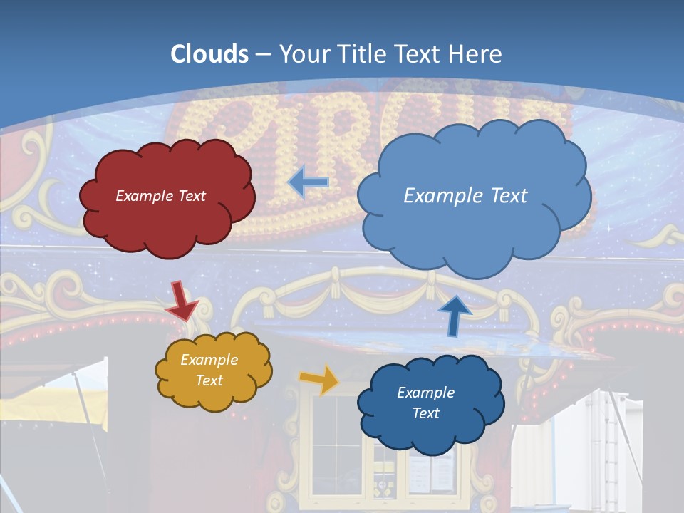 A Circus Tent With A Blue Sky In The Background PowerPoint Template