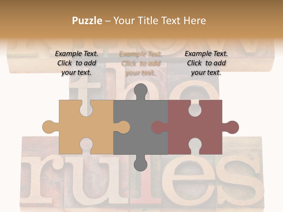 The Words Know The Rules Written In Wood Type PowerPoint Template