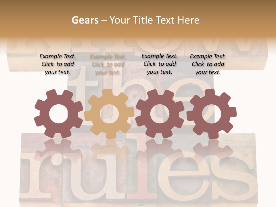 The Words Know The Rules Written In Wood Type PowerPoint Template