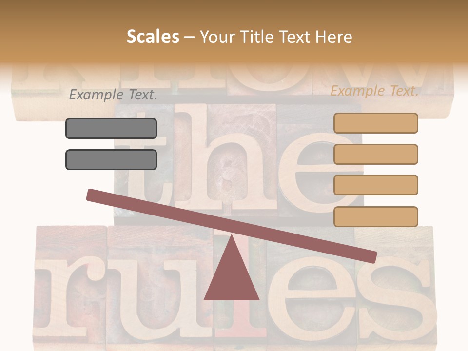 The Words Know The Rules Written In Wood Type PowerPoint Template