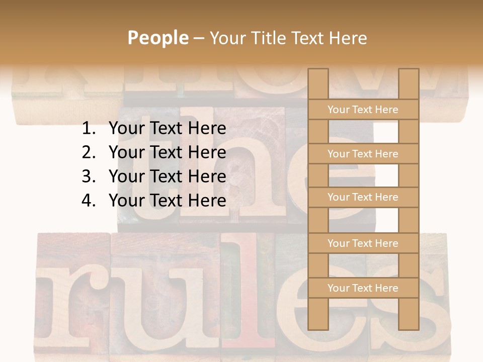 The Words Know The Rules Written In Wood Type PowerPoint Template