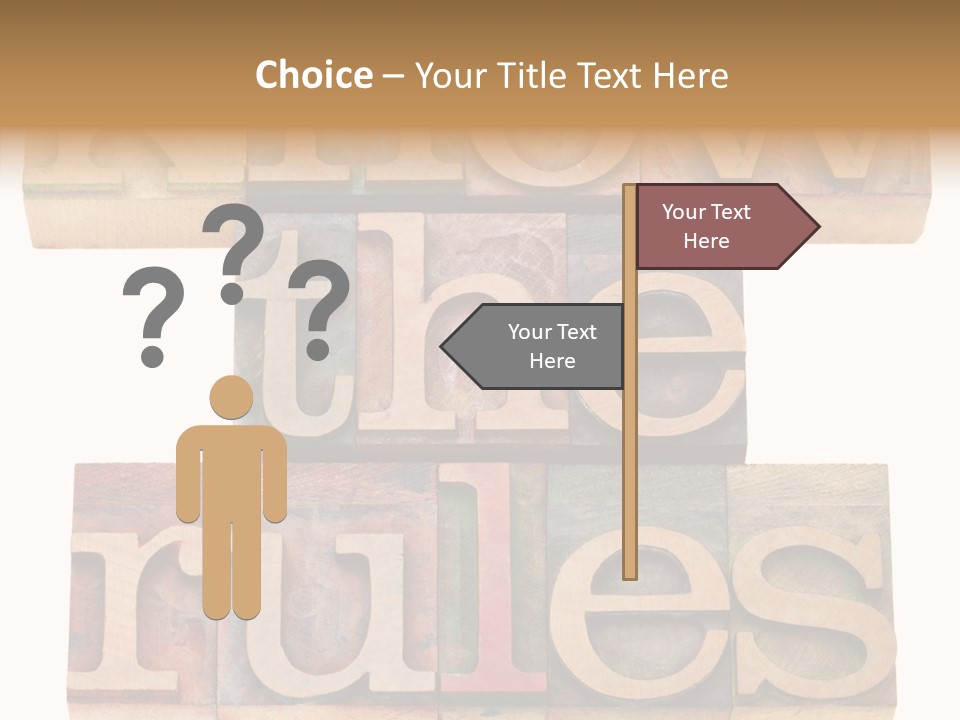 The Words Know The Rules Written In Wood Type PowerPoint Template