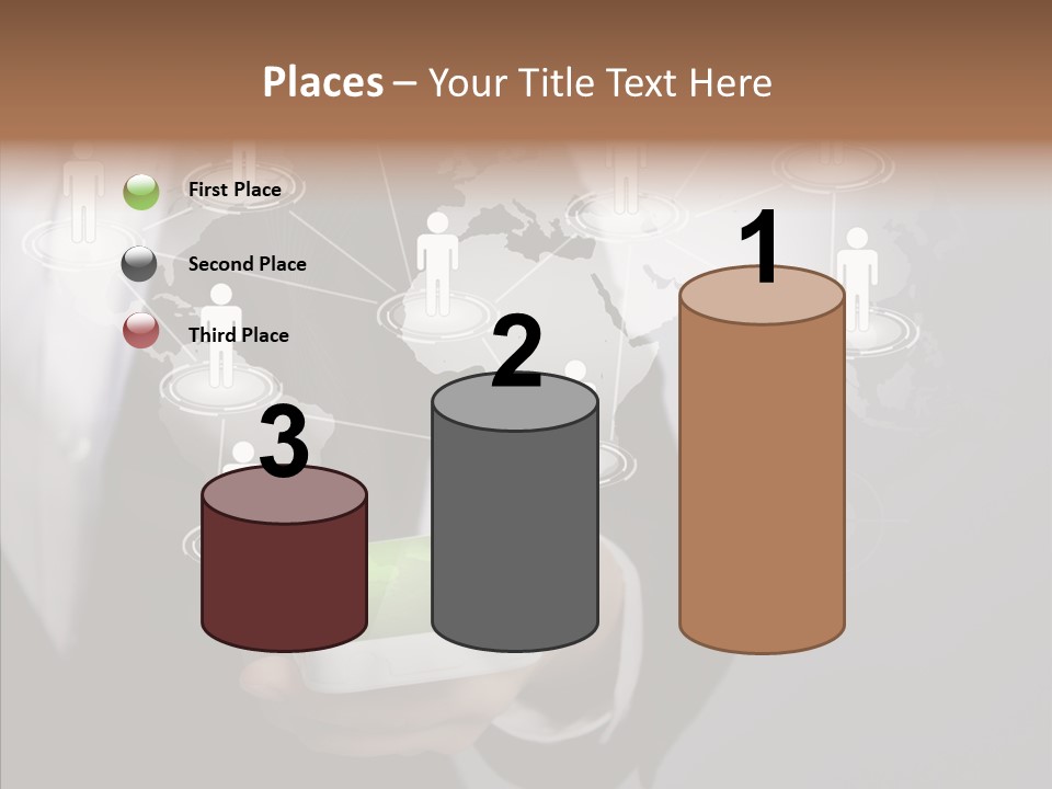 People Phone Notebook PowerPoint Template